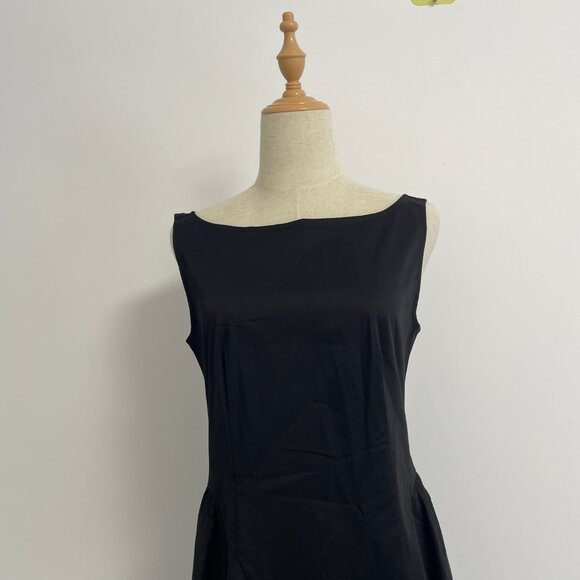 NWOT BEST Helsa Stretch Cotton Sateen Midi Dress - True Black Cocktail Party - Picture 5 of 11